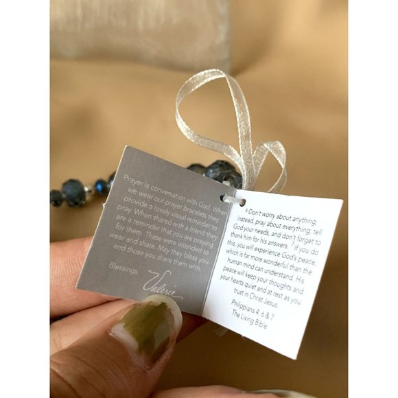 SOLD Valerie Parr Hill Blue Crystal Prayer Box Bracelet NEW WITH TAG - Picture 6 of 6